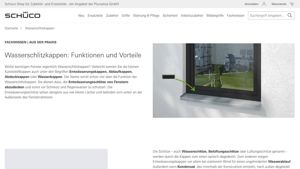 Frontendausgabe im Onlineshop des VCMS Moduls